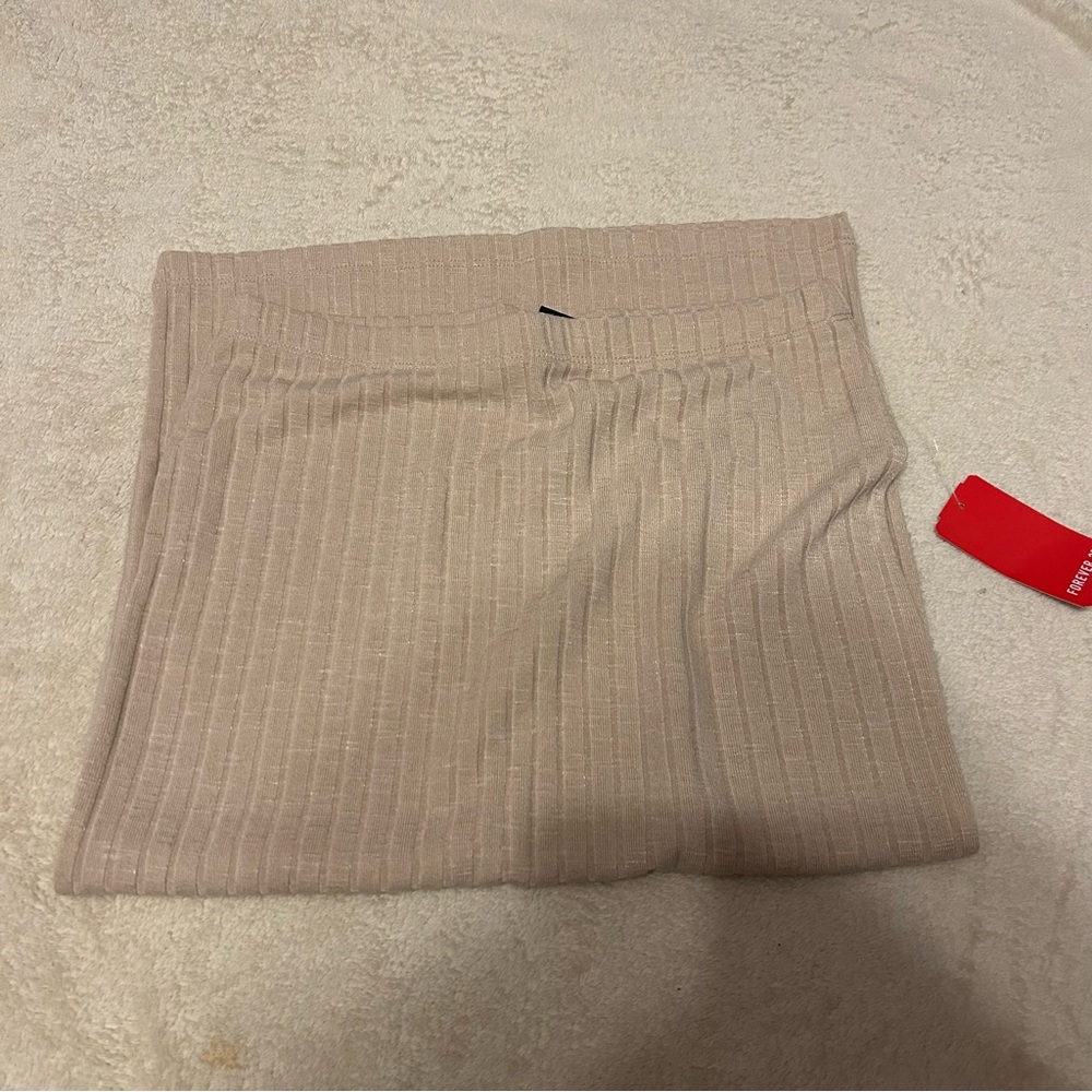 Forever 21 Tan Ribbed Bodycon Skirt